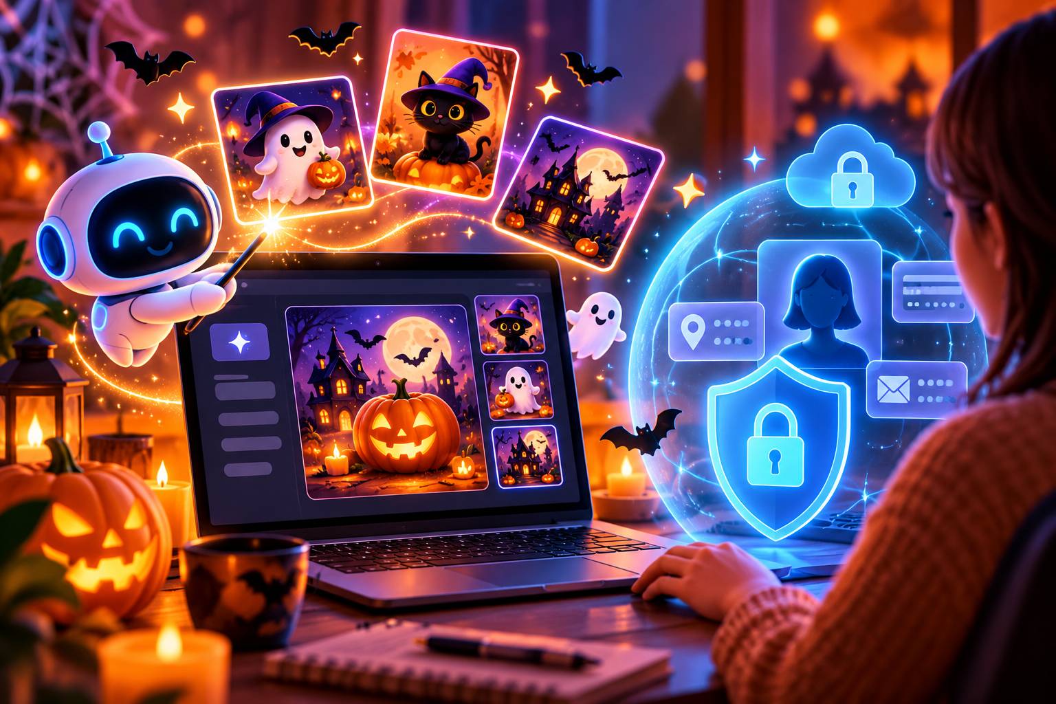 6 C&aacute;ch D&ugrave;ng AI Tạo Nội Dung Halloween M&agrave; Vẫn Bảo Vệ Th&ocirc;ng Tin C&aacute; Nh&acirc;n
