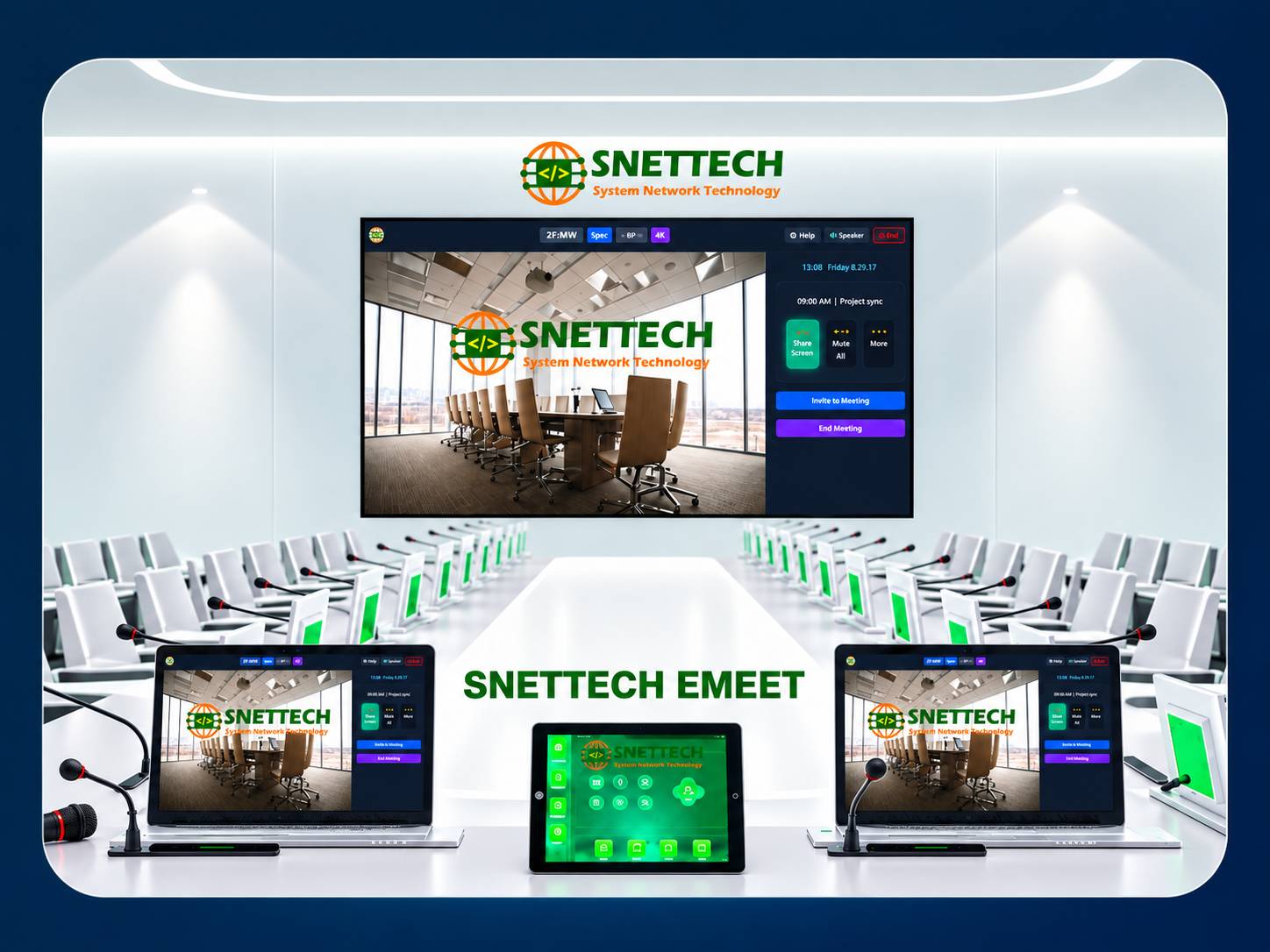 Ph&ograve;ng Họp Kh&ocirc;ng Giấy SNETTECH EMEET Gi&uacute;p Số H&oacute;a Từ T&agrave;i Liệu Đến Quy Tr&igrave;nh Điều H&agrave;nh Cuộc Họp