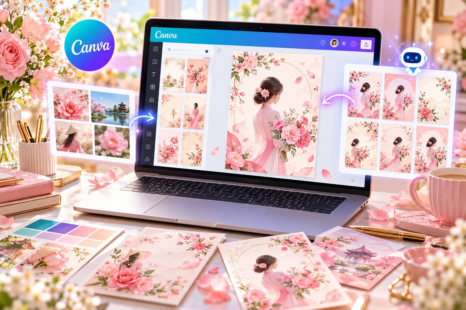 Tạo Thiệp 20/10 Bằng Canva V&agrave; AI: Mẹo L&agrave;m Nhanh, Dễ Đẹp