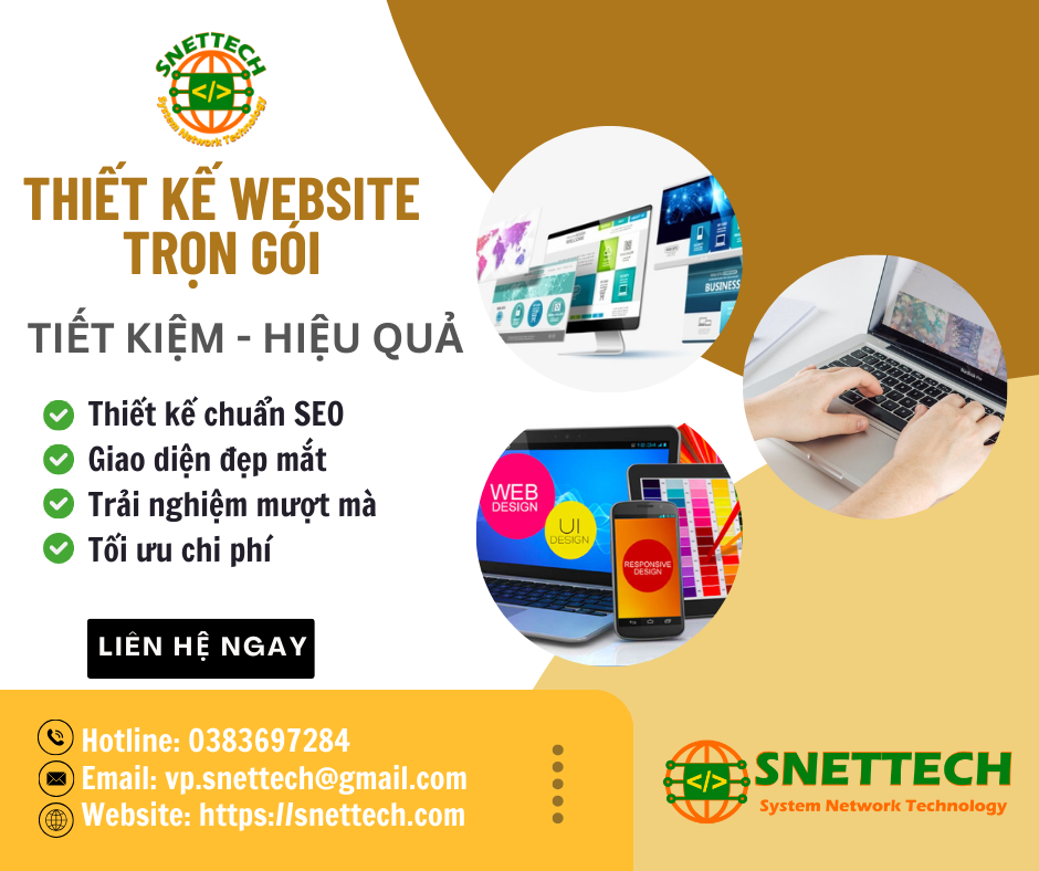 THIẾT KẾ WEBSITE TRỌN GÓI: TỐI ƯU CHI PHÍ - QUY TRÌNH CHUYÊN NGHIỆP