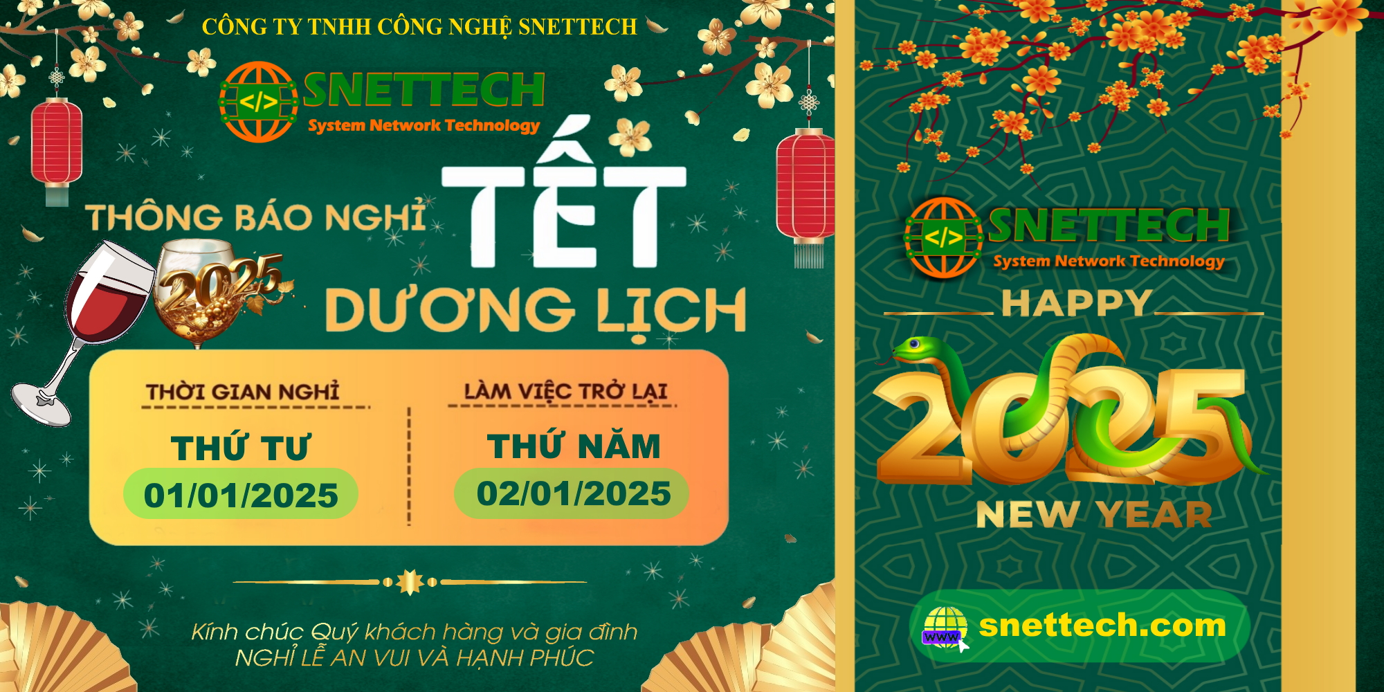 Thông báo nghỉ tết dương lịch 2025
