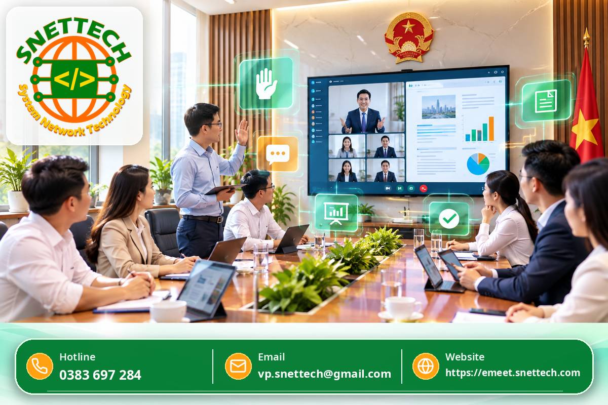 Tối ưu hóa nguồn lực hành chính và thúc đẩy tốc độ chuyển đổi số toàn diện cho tổ chức nhờ quy trình vận hành họp điện tử tinh gọn từ SNETTECH EMEET