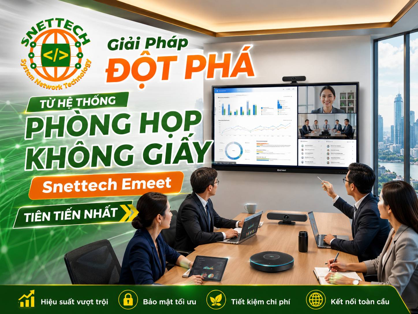 Snettech Emeet - Giải pháp phòng họp không giấy đột phá hiệu quả 