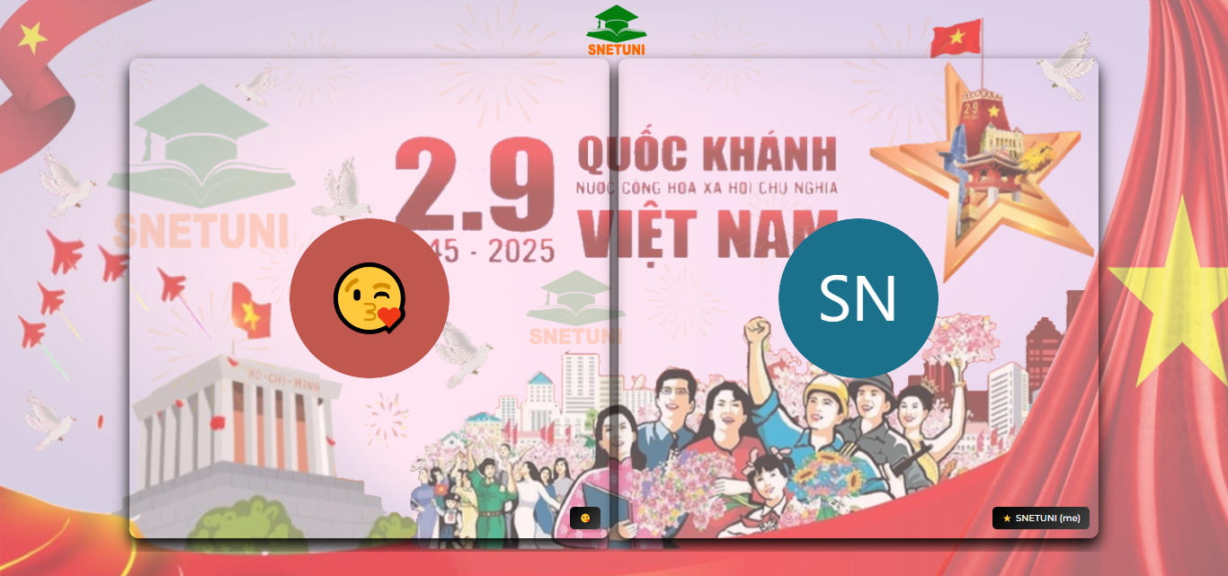 Giao diện yêu nước của nền tảng giáo dục trực tuyến SnetUni