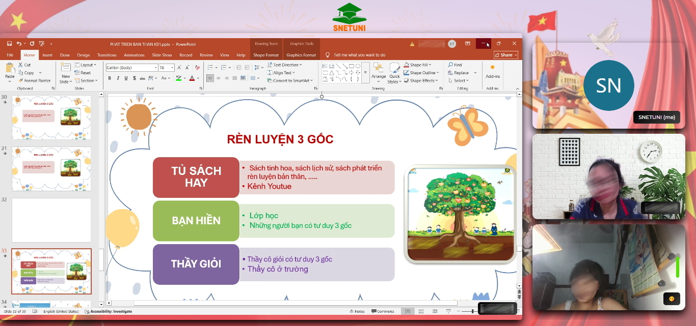Trải nghiệm giao diện yêu nước chào mừng Quốc khánh trên nền tảng trực tuyến SnetUni