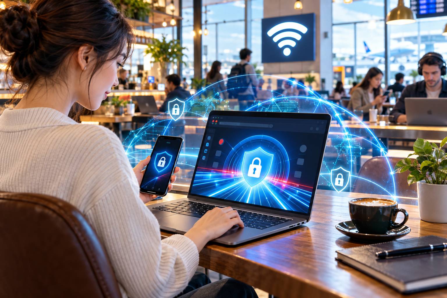 Tính năng tự động kích hoạt VPN giúp bảo vệ tối đa dữ liệu cá nhân của bạn trước các nguy cơ tấn công mạng tại quán cà phê hay sân bay