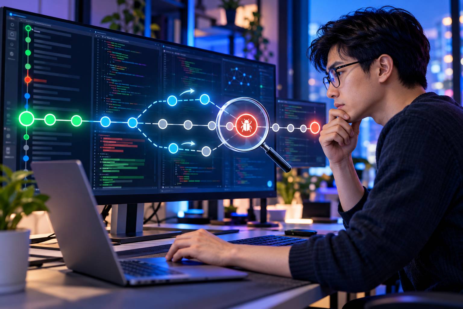 Giao diện dòng lệnh thực tế từng bước nhập lệnh minh họa trực quan cho cẩm nang làm chủ Git Bisect