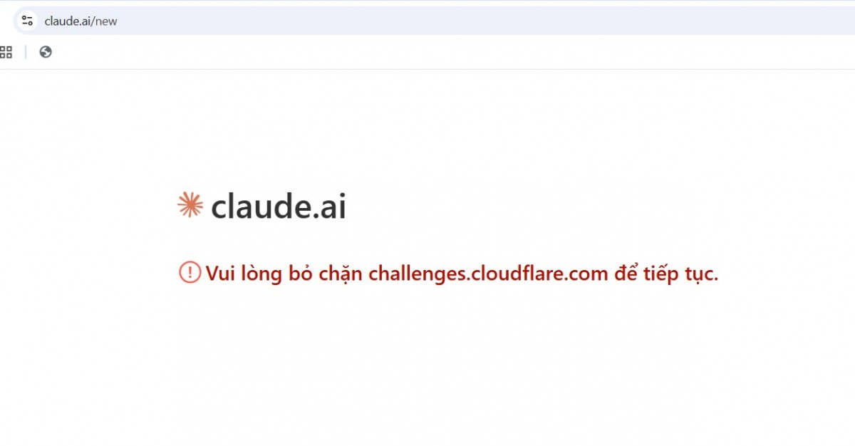 ClaudeAI không thể truy cập khi Cloudflare gặp sự cố