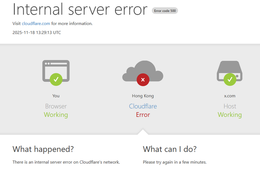 Lỗi 500 Cloudflare