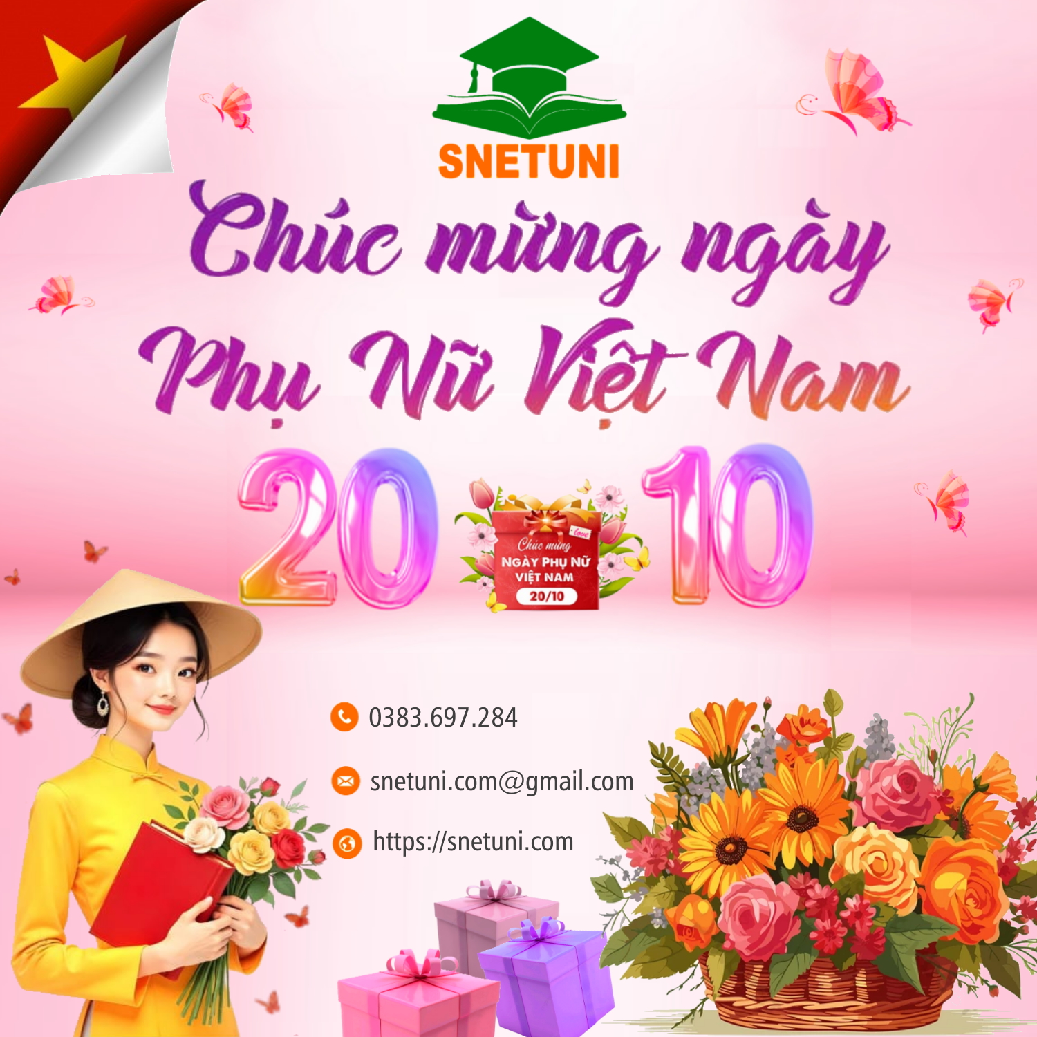 Avatar SNETUNI chúc mừng Ngày Phụ Nữ Việt Nam 20/10/2025