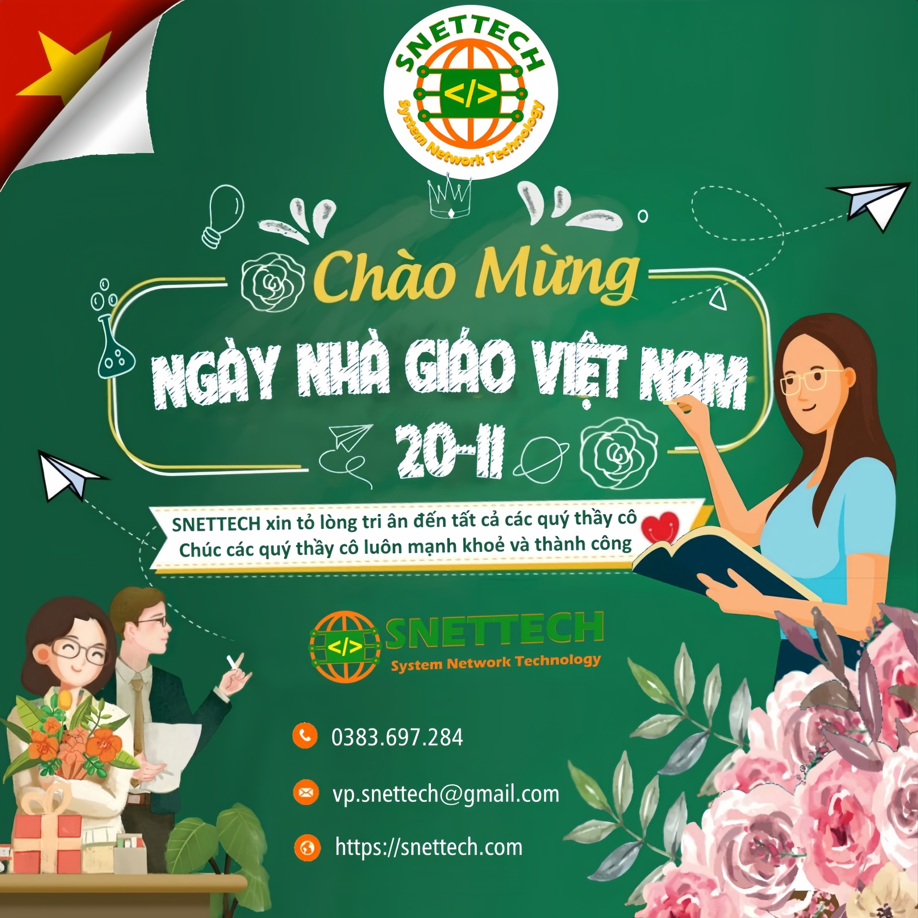 SNETTECH chúc mừng ngày Nhà Giáo Việt Nam 20/11 năm 2024