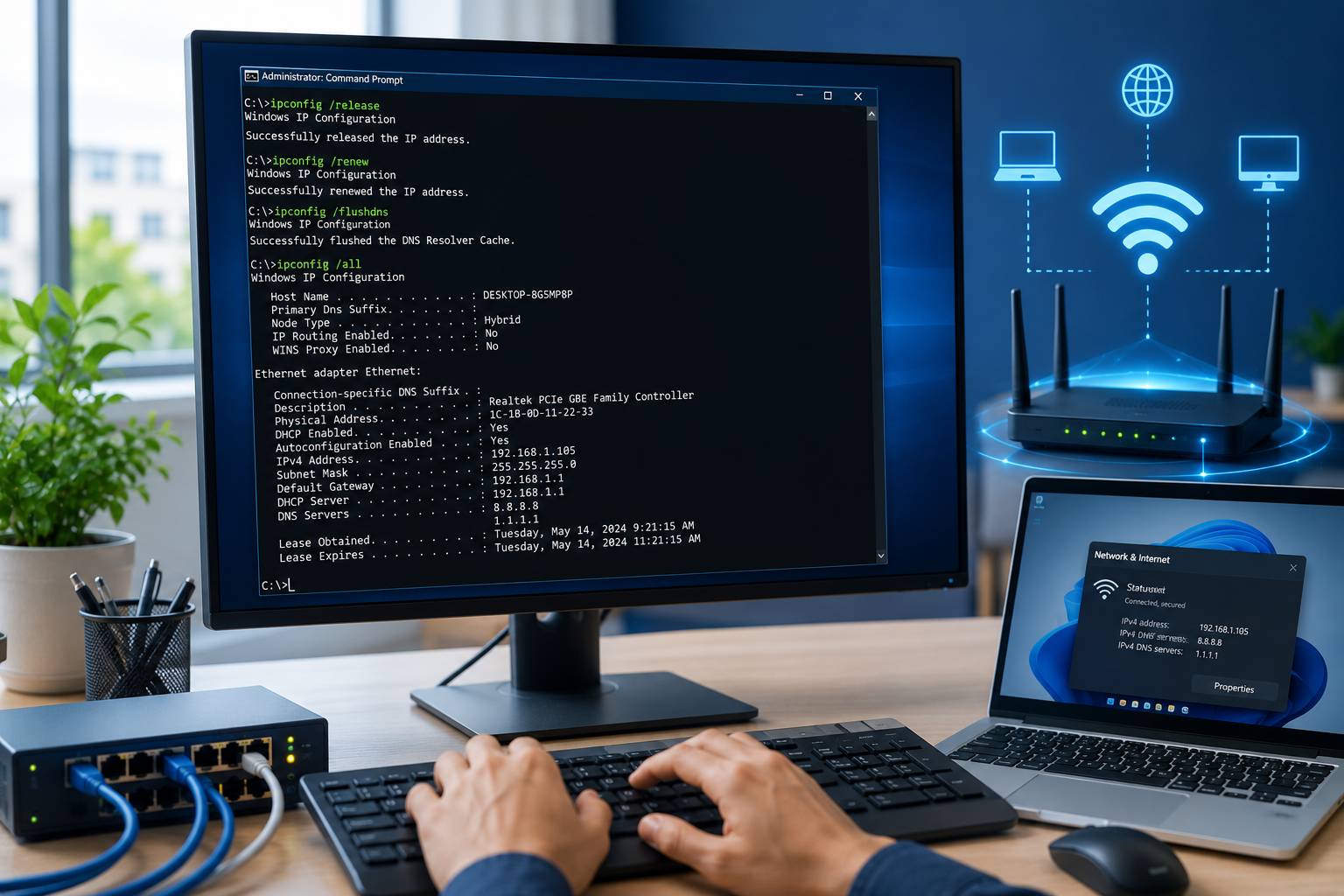 Khắc phục lỗi xung đột mạng máy tính bằng IP