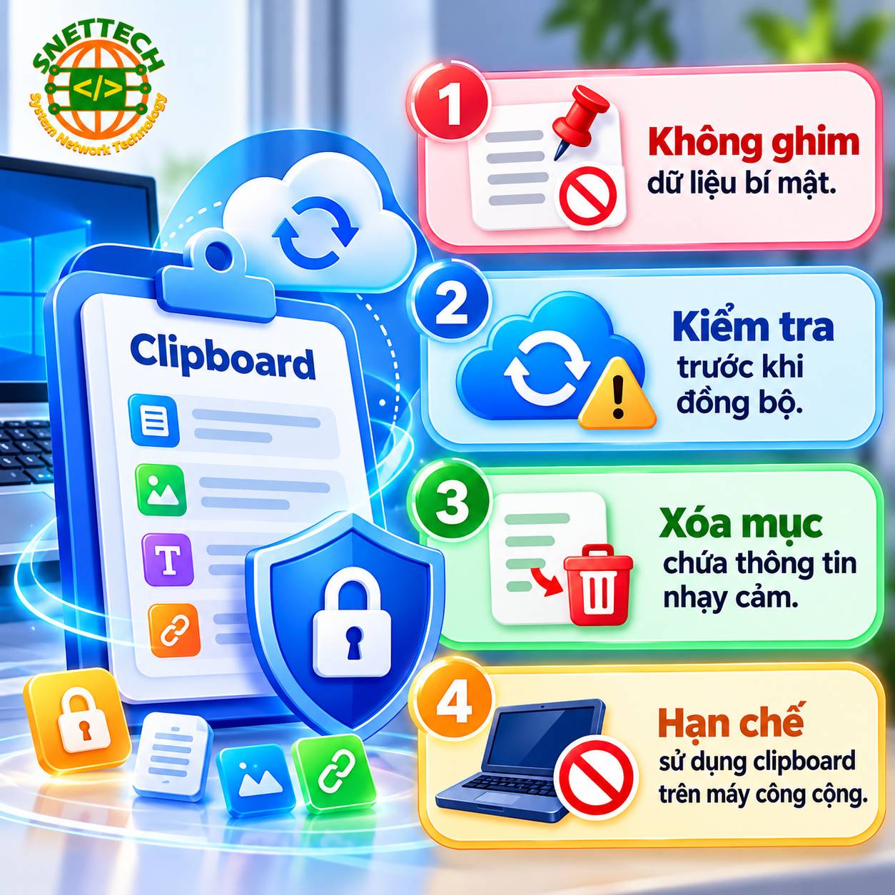 Hướng dẫn bảo vệ thông tin riêng tư khi dùng lịch sử clipboard trên Windows