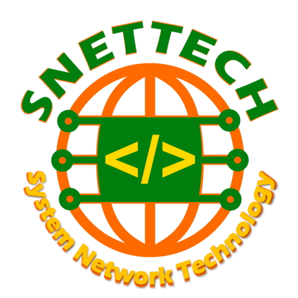 Logo Snettech vuông có tên và slogan